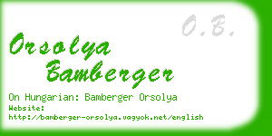 orsolya bamberger business card